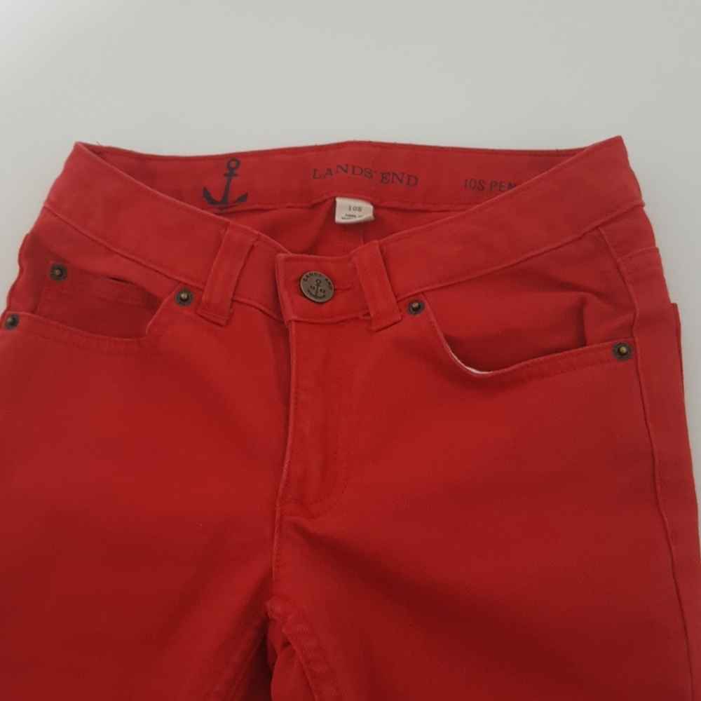 Lands End Girls size 5 Red Jeans